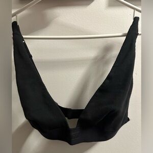 SKIM black rib cotton plunge bralette